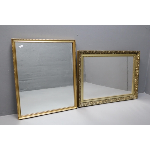 732 - A Pair of Gold Gilt Framed Wall Hanging Mirrors, Largest Approx 20