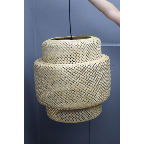 738 - Large Ikea Sinnerlig Bamboo Pendant Light Shade. (Approx. 20” Dia). In Original Box