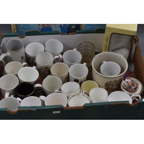 740 - A Large Selection of Royal Commemorative Ware. Includes Mostly Mugs, Planter, Tray and More