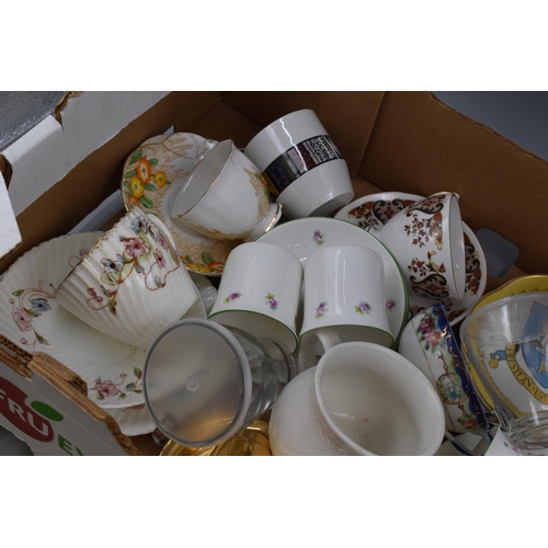 745 - A Selection of Assorted Cups and Saucers. Includes Royal Vale, Colclough, Old Foley and More