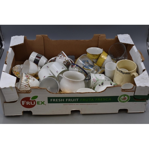 745 - A Selection of Assorted Cups and Saucers. Includes Royal Vale, Colclough, Old Foley and More