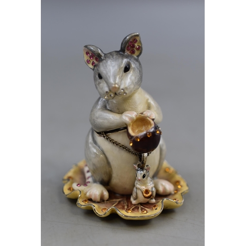 31 - Arora Design Hidden Treasures Mouse Trinket Holder with Matching Necklace and Box