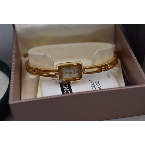 72 - Three Ladies Watches in Presentation Boxes. Includes Sekonda Diamond, Monte Carlo, And Rotary