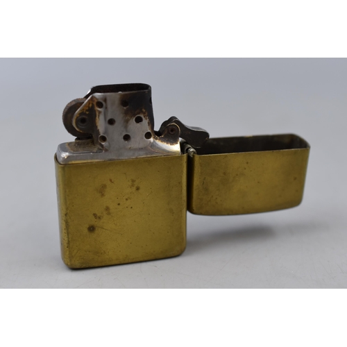 77 - Vintage Brass cased Zippo lighter