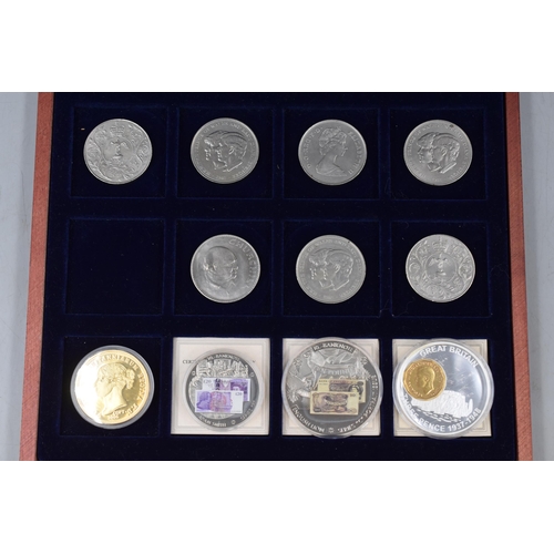 111 - Selection of Mixed Elizabeth II Crowns, Commemorative British Banknote Coins with Certificates compl... 