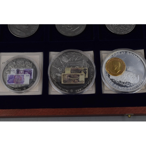 111 - Selection of Mixed Elizabeth II Crowns, Commemorative British Banknote Coins with Certificates compl... 