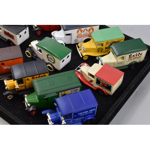 145 - Collection of Unboxed Die-Cast Vintage Model Vehicles Depicting Haulage, Warburtons, Kodak, Bassett'... 