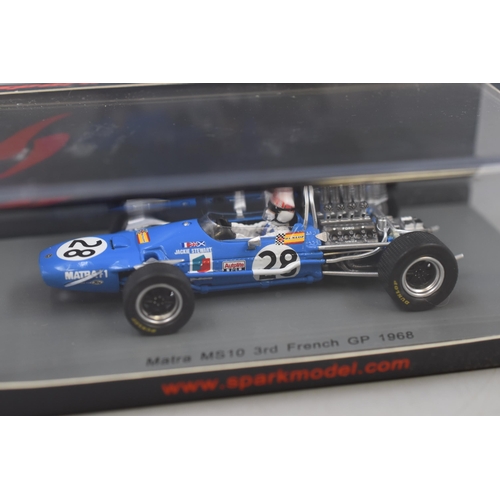 148 - Collectable, Boxed Spark Model Matra MS10 3rd French Grand Prix 1968, Jackie Stewart