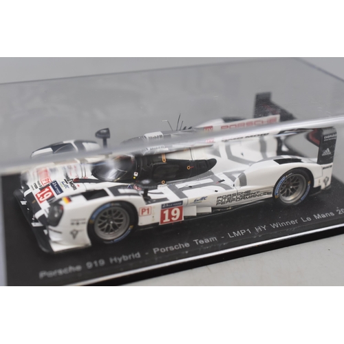 149 - 2 collectable cars, Die cast Danbury mint AlfaRomeo 12cm long and Porsche 919 hybrid 2015 le mans wi... 