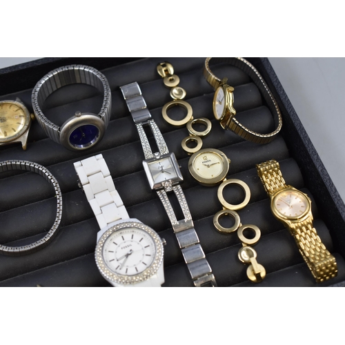 62 - Mixed Selection of Watches to include Bvler, Lorus, Fossil, Citizen, Ascot and more