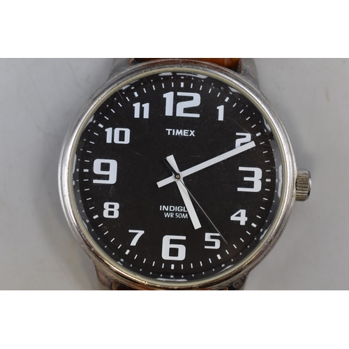 72 - Timex Indiglo Gents Watch Complete with Leather Strap