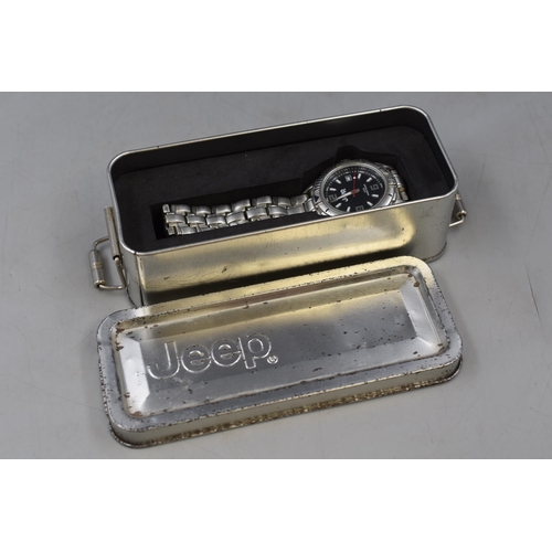 73 - Jeep Gents Date Watch with Stainless Steel Strap and Case