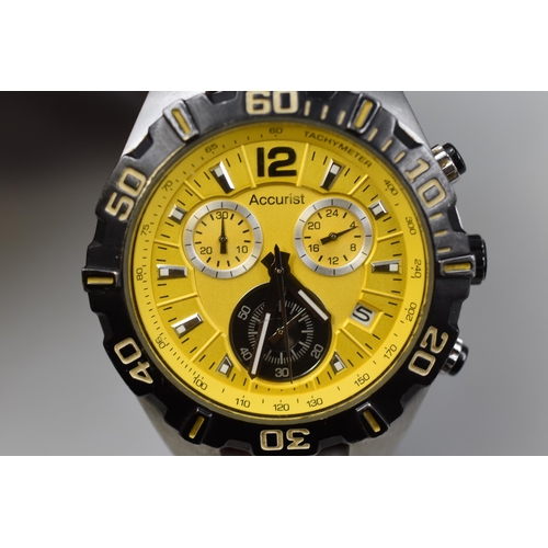 Accurist yellow 2024 face watch