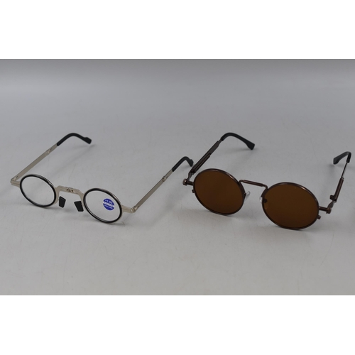 83 - Four Pairs of Black Frame Steampunk Style Sunglasses