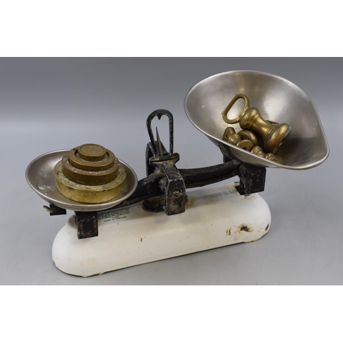 343 - Set of Avery Weighing Scales Complete with Scoop and Weights