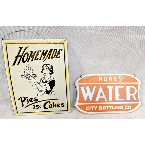 348 - Two Retro Look Tin Plate Signs Advertising.