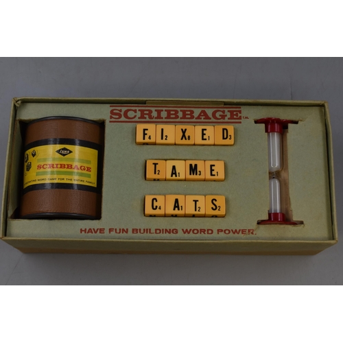 351 - Scribbage Word Game - Complete Vintage 1963 E. S. Lowe Co. Inc. No. 954 USA