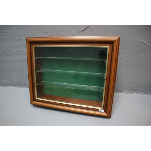 358 - Wood Cased Collectors Cabinet with 3 Glass Shelves (18