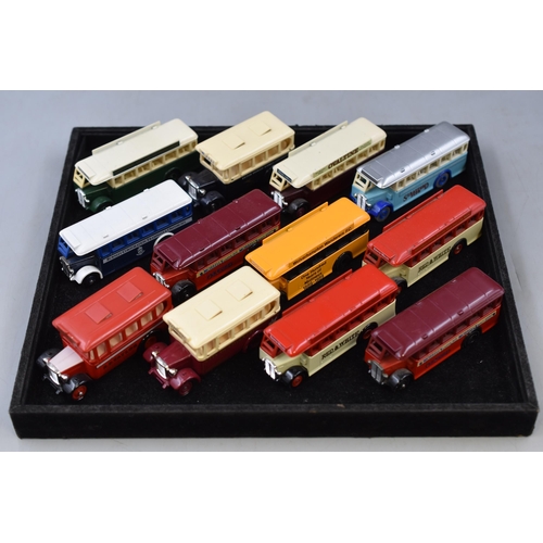 183 - Collection of 12 Unboxed Die-Cast Collectable 'Lledo and Days Gone By' Single Deck Buses, To Include... 