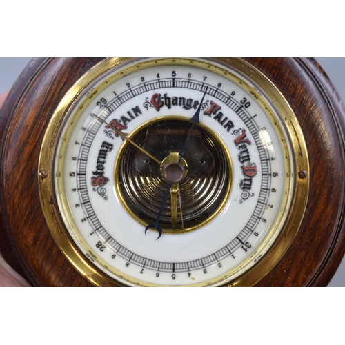 361 - Vintage Wood Cased Wall Mounted Barometer (7