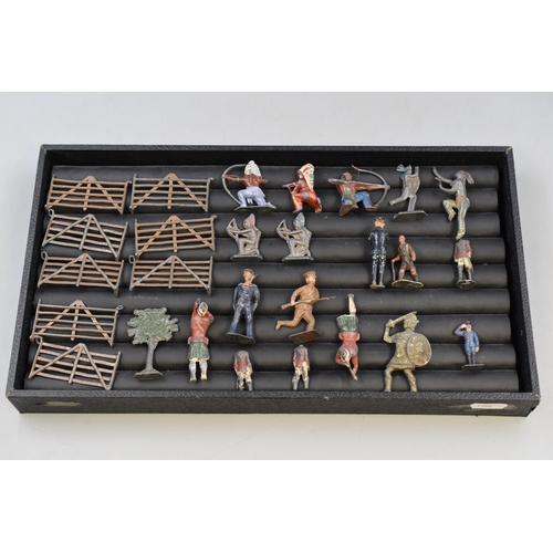 189 - Selection of Vintage Die-Cast Fencing, Military Figures and Red Indian Warriors