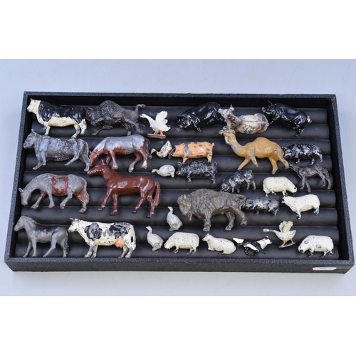 190 - Selection of Vintage Die-Cast Metal Animal Figures inclduing Pigs, Horses, Cows and More