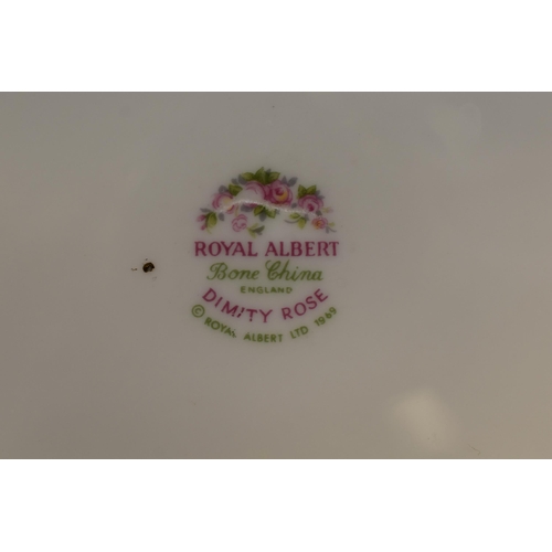 375 - A Set of Six Royal Albert Dimity Rose Dinner Plates, Approx 10.5