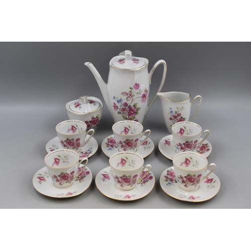 379 - A Fifteen Piece Polish Ceramic Floral Coffee Set