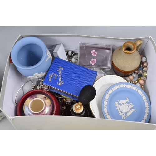 380 - Mixed Selection of Jewellery, Trinket Boxes and Small Ceramics including Wedgwood