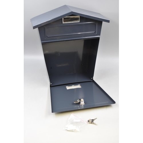 192 - Brand New Metal Powder Coated Mail Box Complete with Keys 14