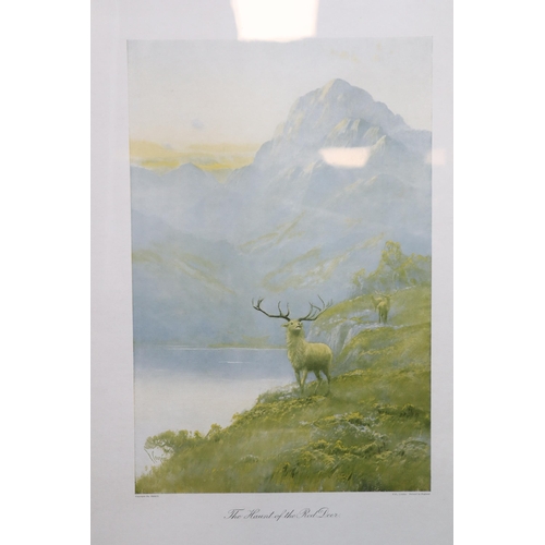 401 - Pair of Framed and Glazed Prints entitled The Haunt of The Red Deer, and A Mountain Torrent by the a... 