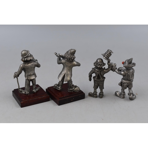 199 - Selection of Four Collectable Pewter Clown Ornaments (Approx. 3