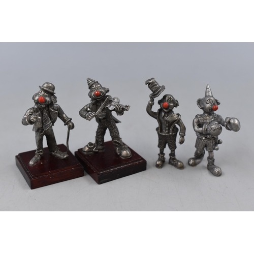 199 - Selection of Four Collectable Pewter Clown Ornaments (Approx. 3