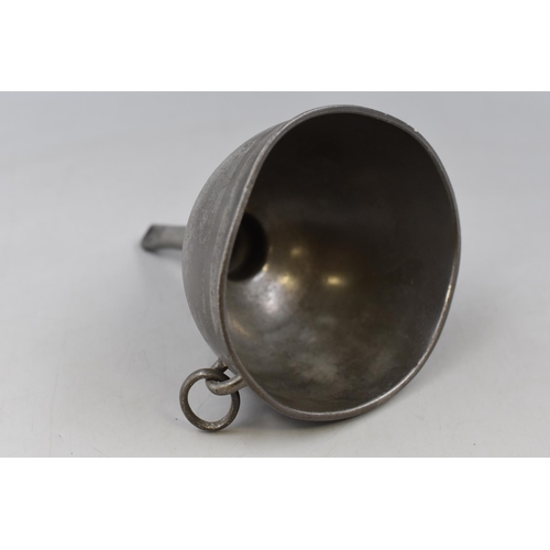 206 - A Pair of 19th Century Pewter Salts (Marked To Base), With 19th Century Pewter Wine Funnel