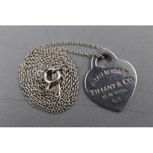 210 - Tiffany & Co Silver 925 Heart Pendant Necklace