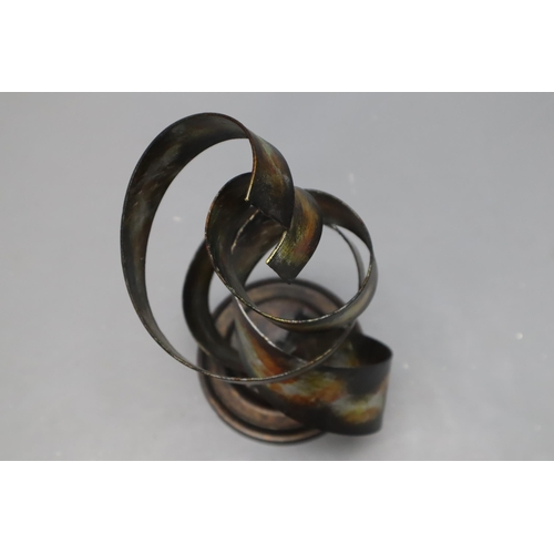 420 - Contemporary Metal art Piece Stand on Circular Metal Base (25