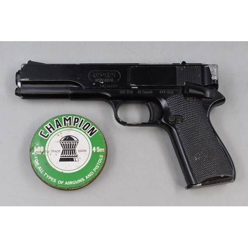 213 - G.10 Repeater 1.77 Cal Pistol complete with tin of Pellets