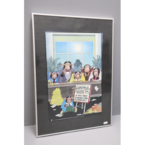 446 - Framed Print of Liverpool Street Station, John Faber Production Monkey Print and a Original watercol... 