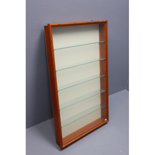 450 - Wood Cased Collectors Cabinet with 5 Glass Shelves (3ft x 22