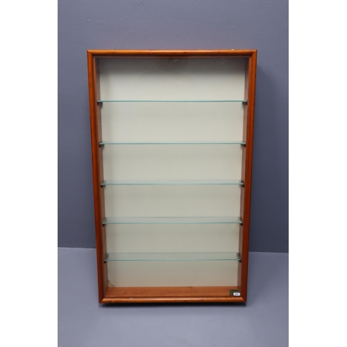 450 - Wood Cased Collectors Cabinet with 5 Glass Shelves (3ft x 22