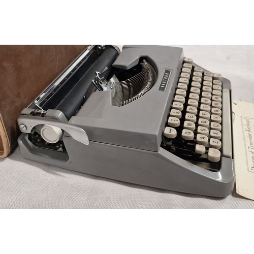 455 - Vintage Ultra Portable Brother Typewriter With Case and Keyboard Diagram.