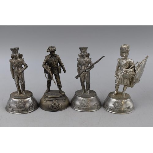 254 - Eight Pewter Regimental Figures including Scots Guards, and The Queens Lancashire Regiment (5