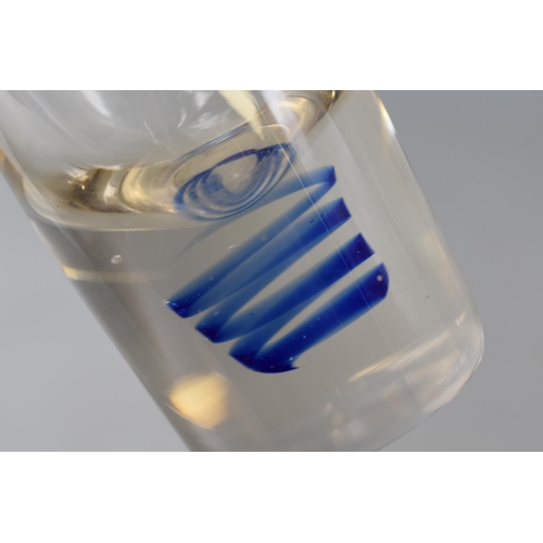 265 - A Vinatge Hand Blown Glass Vase, With Blue Swirl Base. Possibly Scandinavian, Approx 8.5