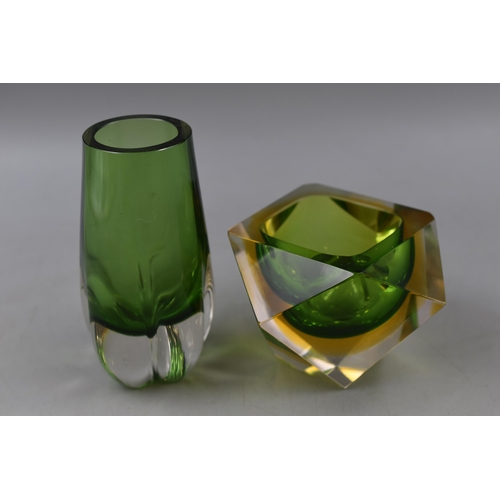 266 - Selection of Green Murano Style Glasses Approx 3