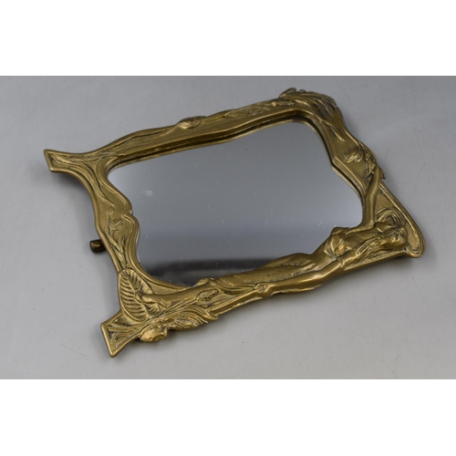 271 - Brass Art Deco Freestanding Mirror 10