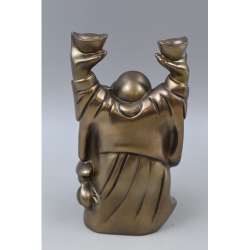 276 - Bronzed Effect Laughing Buddha Statue 8