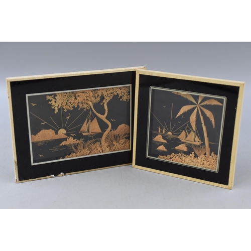 277 - Selection of 2 Framed and Glazed Carved Cork Diorama Approx 5