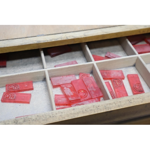 475 - Collectors Cabinet with Ten interlocking Drawers containing a Large Selection of Stone Masons Letter... 