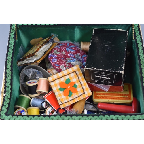 484 - Vintage Sewing Basket Complete with Contents