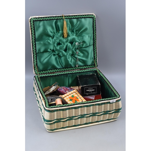 484 - Vintage Sewing Basket Complete with Contents